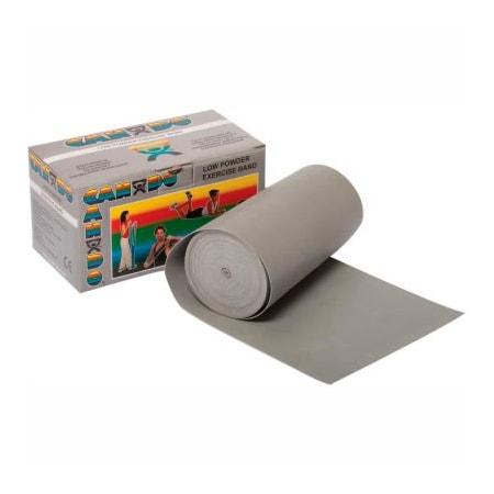 Fabrication Enterprises CanDo Low Powder Exercise Band, Silver, 6 Yard Roll, 1 Roll/Box 1211420